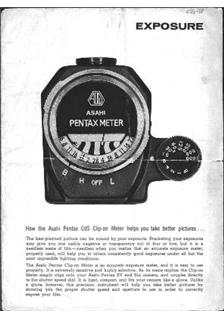 Pentax Meter manual. Camera Instructions.